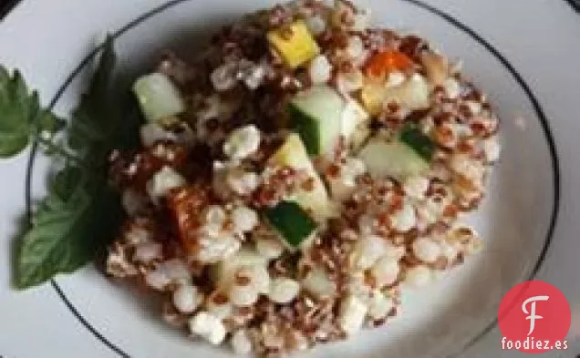 Ensalada de Quinua, Cuscús y Farro con Verduras de verano