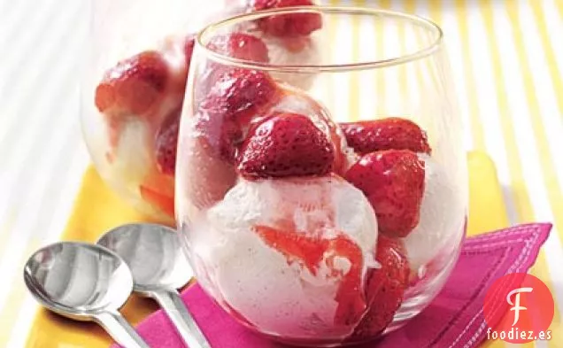 Fresas Asadas con Helado