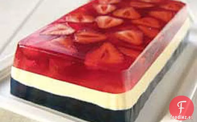 Ensalada de Gelatina Roja, Blanca y Azul