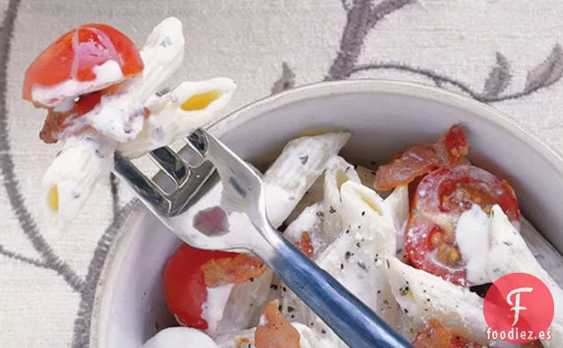 Pasta Presto con Tomate y Tocino