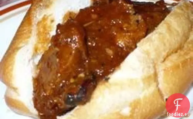 Sándwiches de Cerdo En Rodajas Picantes