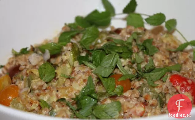 Farro Tostado Con Calabacín Y Tahini