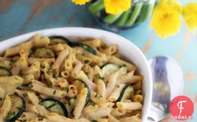Pasta Penne Cremosa Horneada Con Calabacín