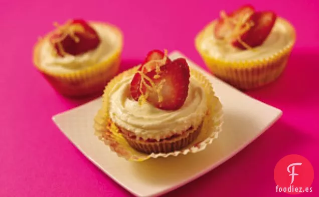 Cupcakes de Tarta de Queso de Fresa