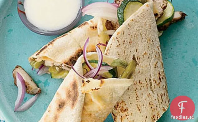 Shawarma de Pollo con Judías Verdes y Calabacín