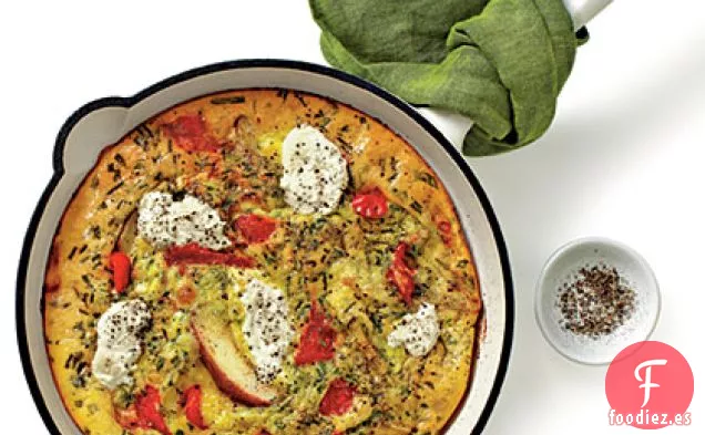 Frittata de Pimiento Rojo, Patata y Ricotta