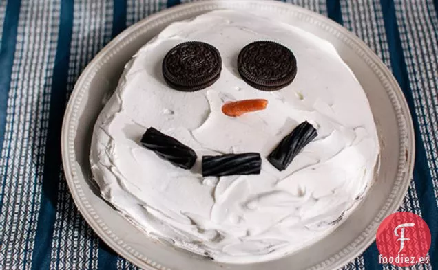 Postre de Muñeco de Nieve con Galletas y Crema