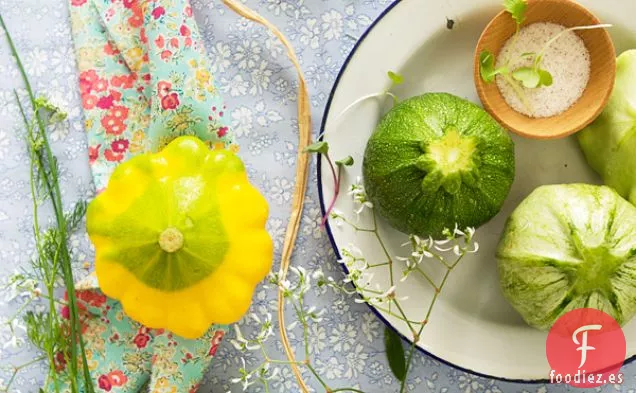 Calabacín Globe Relleno De Mijo Y Verduras