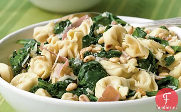 Pasta con Jamón y Espinacas