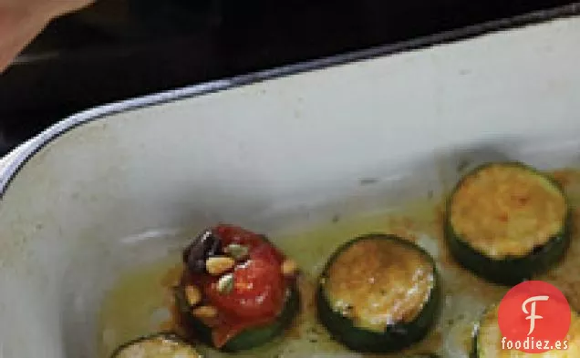 Rodajas De Calabacín Con Tomates Asados