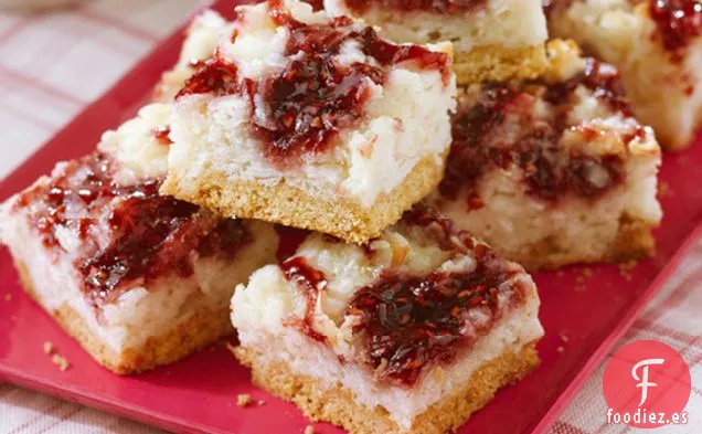 Barras de Coco con Sabor a Frambuesa