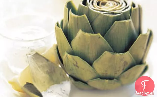 Alcachofas Con Mayonesa De Albahaca