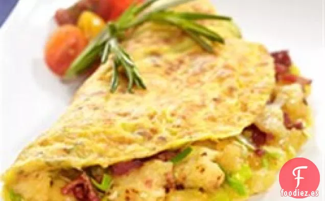 Tortilla de Tocino, Puerros y Patatas