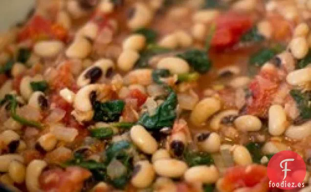 Cazuela de Espinacas y Frijoles