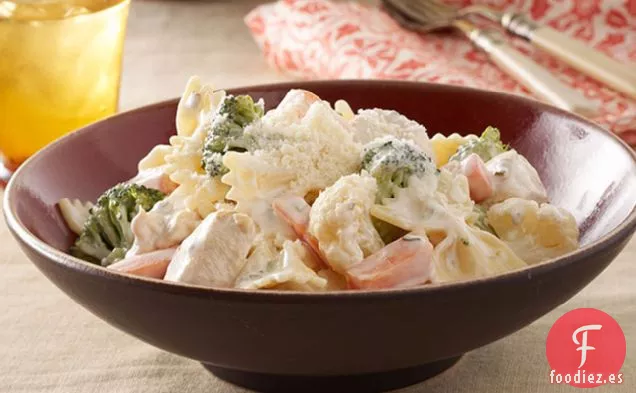 Pajarita de Pollo Cremosa y Verduras