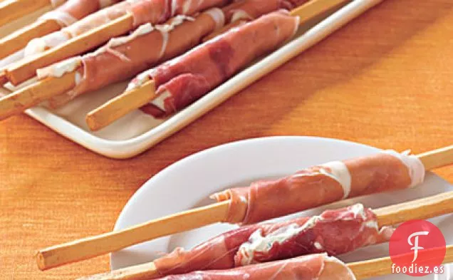 Palitos de Pan Envueltos en Jamón