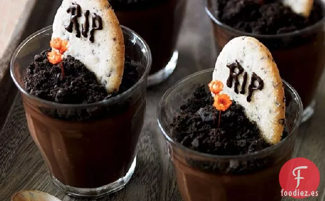 Macetas de Crema de Cementerio de Chocolate Negro