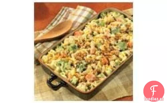 Pasta de Pollo y Guiso de Verduras