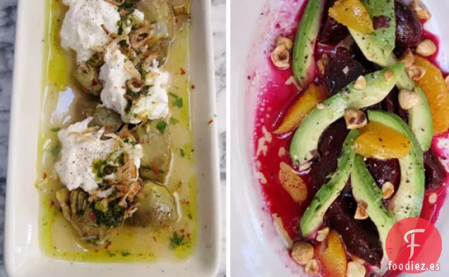 Alcachofas Marinadas Con Burrata y Chalotes Crujientes