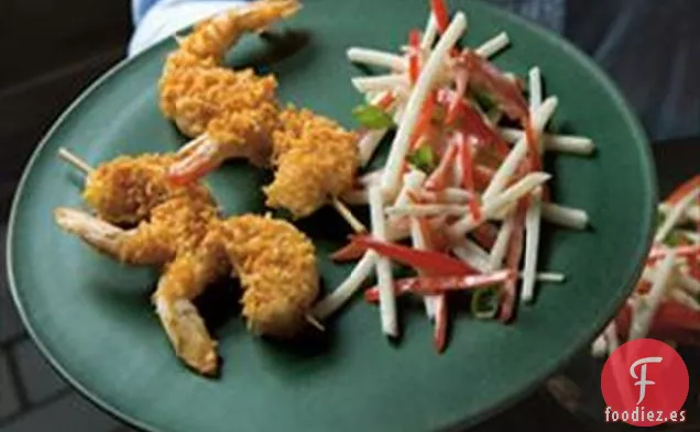 Camarones Chipotle con Queso y Ensalada de Jícama