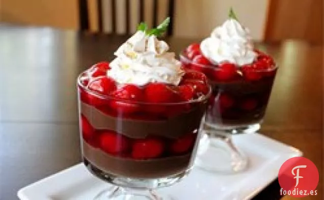 Parfait de Cereza con Chocolate Rápido