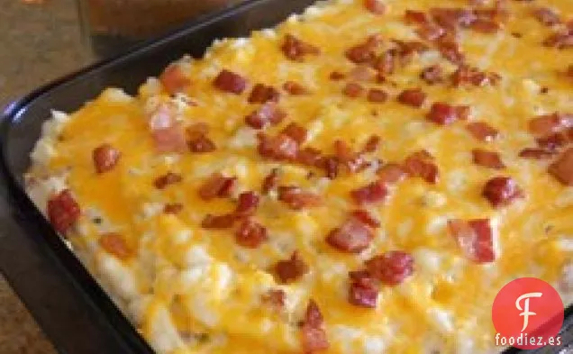 Cazuela De Patatas Al Horno Dos Veces Con Tocino