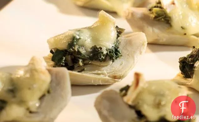 Receta De Corazones De Alcachofa Cubiertos Con Espinacas Y Brie