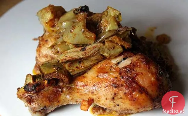 Pollo Al Horno Con Alcachofas, Canela Y Limones En Conserva