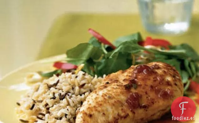 Pollo con Salsa de Oporto y Arándanos