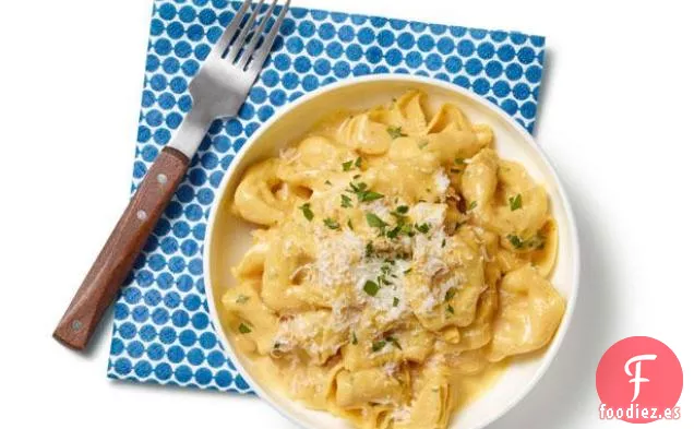 Tortellini Con Salsa Alfredo De Calabaza