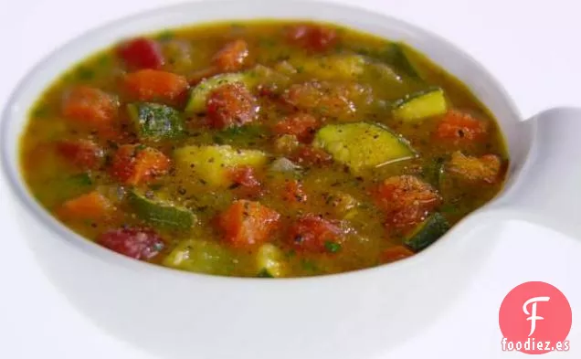 Sopa Rústica de Verduras y Polenta