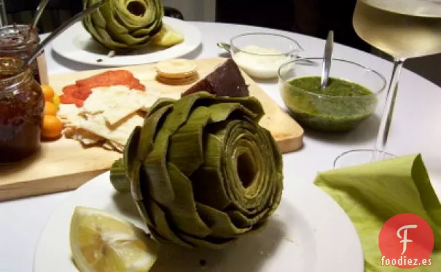 Alcachofas Al Vapor Con Salsa Verde De Estragón