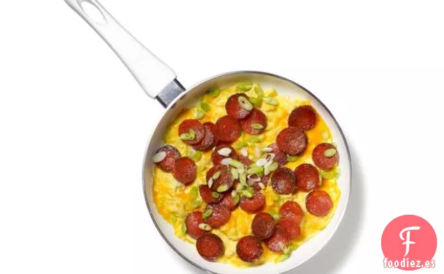 Huevos Revueltos de Pepperoni y Queso - Sin Gluten Recetas