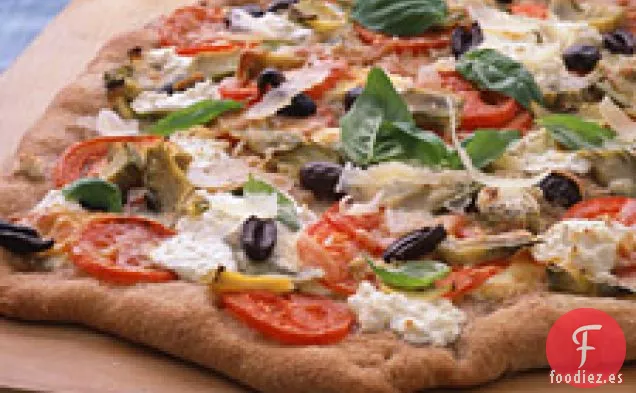 Pizza De Trigo Integral Con Alcachofas Y Pecorino