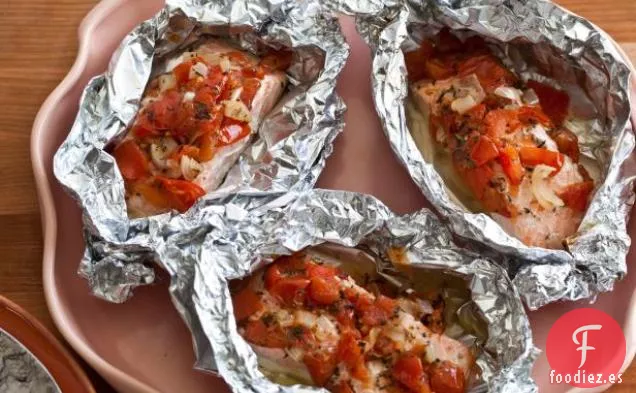 Salmón al horno en Papel de aluminio