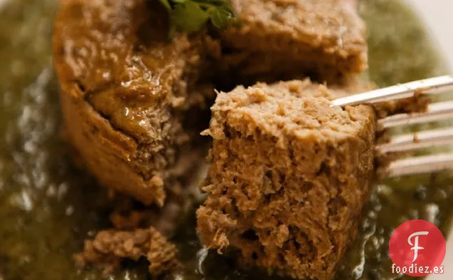 Natillas de Alcachofa con Salsa de Habas