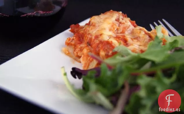 Lasaña de Pollo, Alcachofa y Champiñones