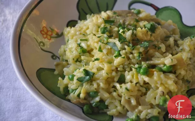 Risotto De Azafrán Y Alcachofa En Olla A Presión