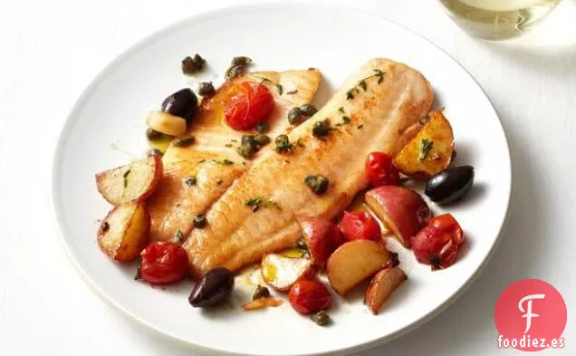 Tilapia Al Horno Con Tomates y Patatas