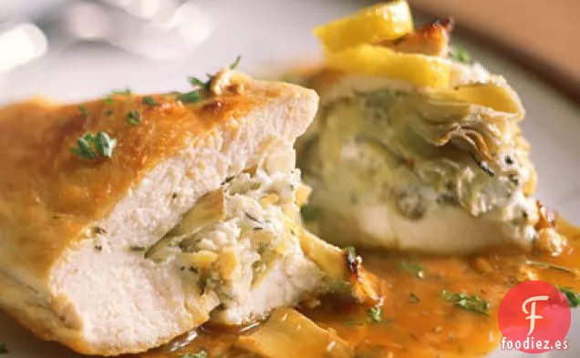 Pechugas de Pollo Rellenas con Corazones de Alcachofa y Queso de Cabra
