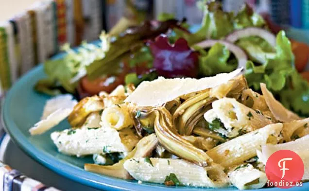 Pasta con Alcachofas y Ricotta Fresca