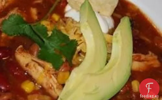 Sopa de Tacos de Pollo de Cocción Lenta
