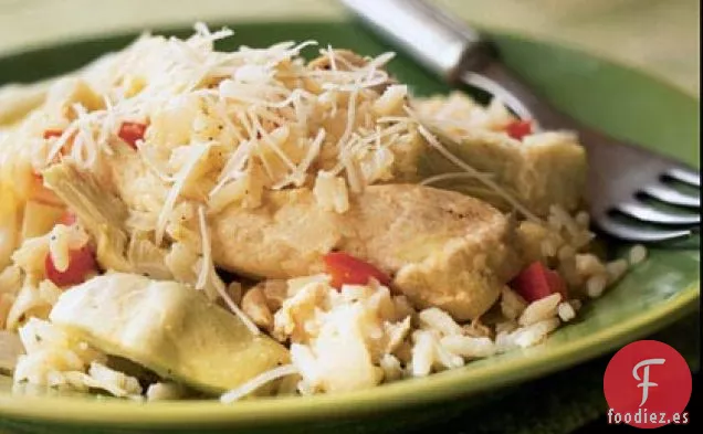 Pollo al Limón y Arroz con Alcachofas