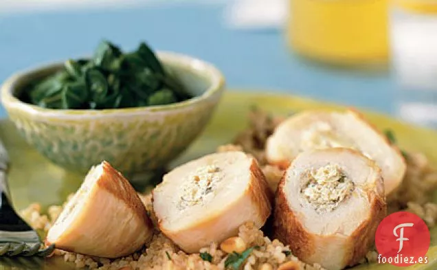 Pechugas de Pollo Rellenas de Alcachofas, Limón y Queso de Cabra