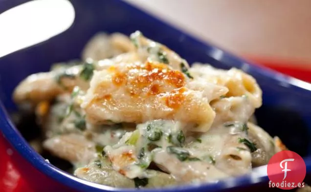 Pasta Integral Horneada de Espinacas y Alcachofas