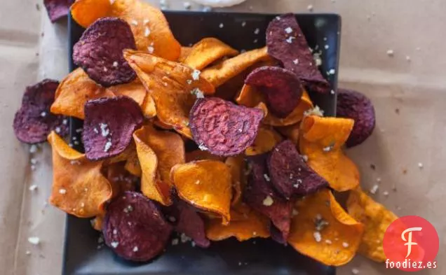 Patatas Dulces y Patatas Fritas de Remolacha con Sal de Romero y Ajo