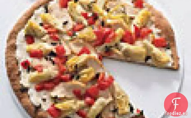 Pizza de Alcachofa, Queso de Cabra y Pollo