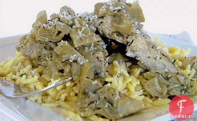 Pollo A La Alcachofa Y Parmesano Orzo
