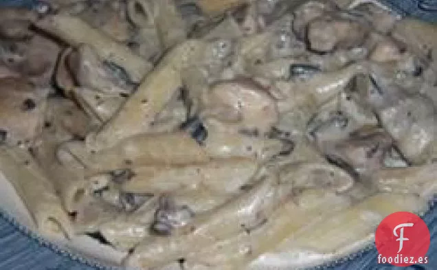 Penne De Pollo Y Alcachofa Con Salsa Blanca