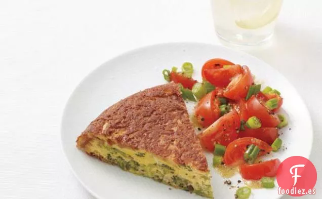 Tortilla De Brócoli Con Ensalada De Tomate